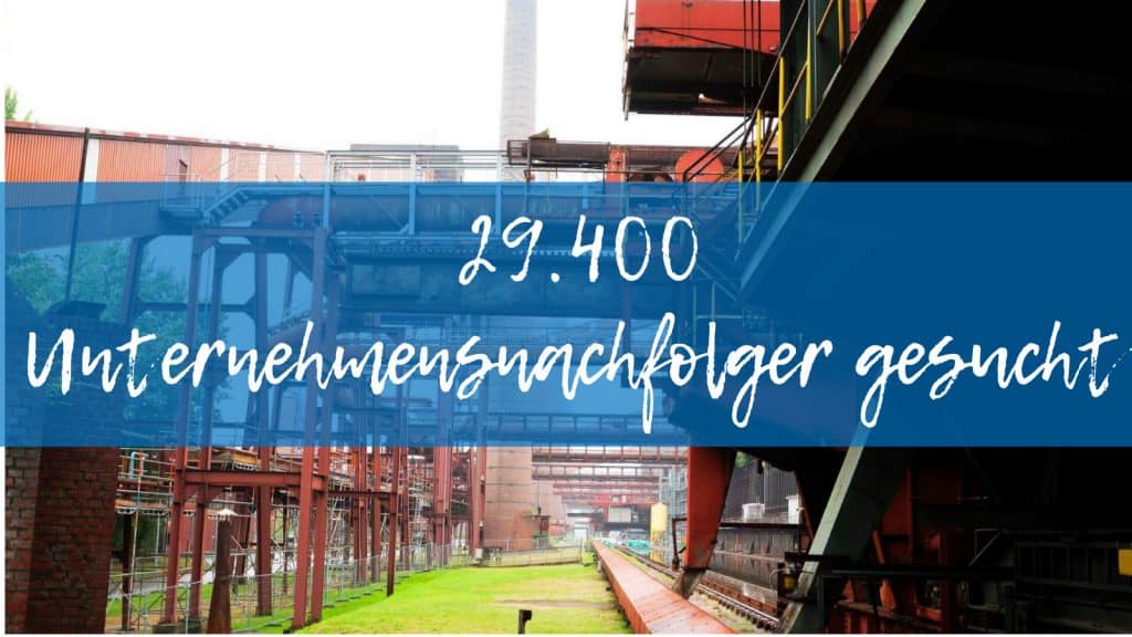 Foto einer Industrieanlage mit Überschrift: Unternehmensnachfolger gesucht