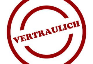 Roter Stempelabdruck mit der Aufschrift "Vertraulich"