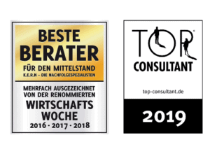 Beste Berater und Top Consultant Auszeichnung für 2019 nebeneinander