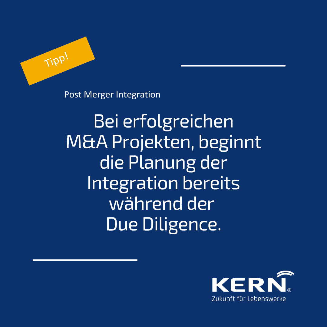 Post Merger Integration Erfolgsfaktor: Die Planung während der Due Diligence starten.