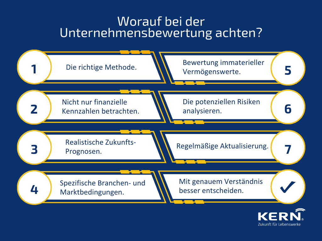 Checkliste, worauf Sie bei der Unternehmensbewertung achten sollten