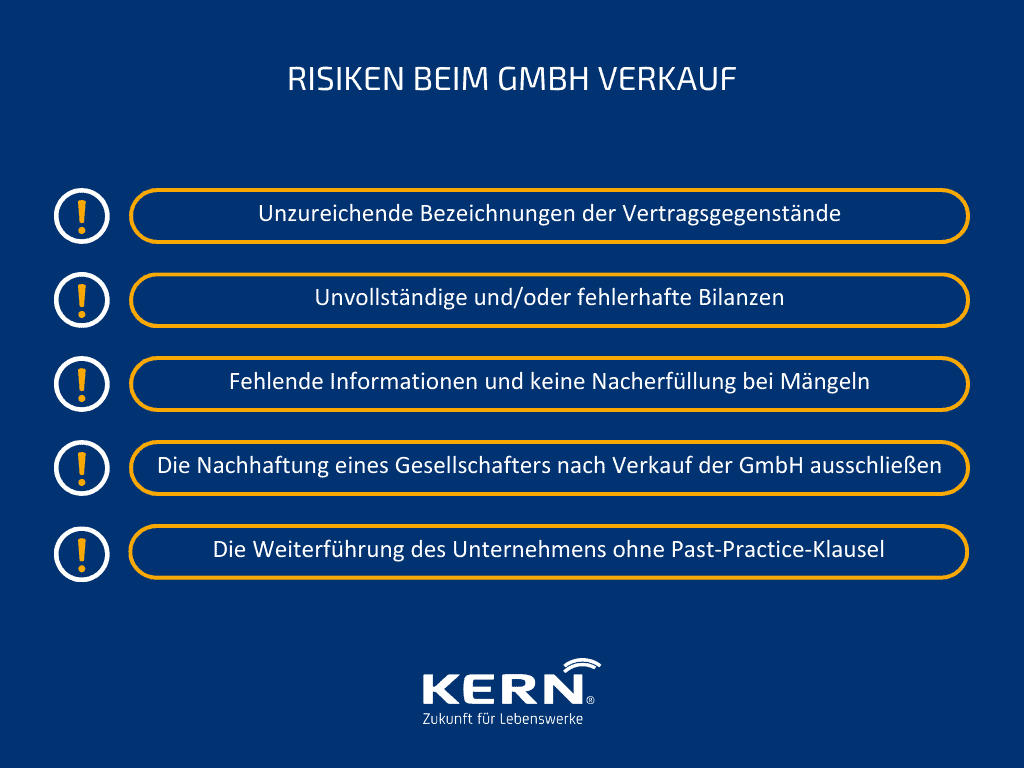 Grafik zu den Risiken beim GmbH verkauf
